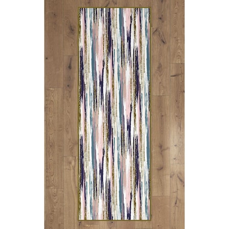 Deerlux Area Rug with Nonslip Backing, Abstract Brushstrokes and Glitter Pattern, 2.5 x 6.5 Ft Runner QI003640.R